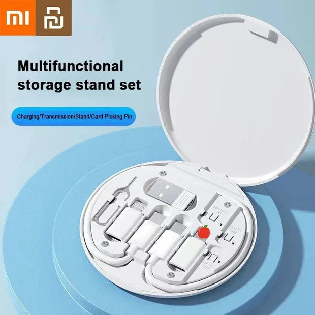 (5 In 1 ) Data Cable Set || Fast Charging Data Cable Set for Type C, Apple & Android Charging with Portable Storage Box