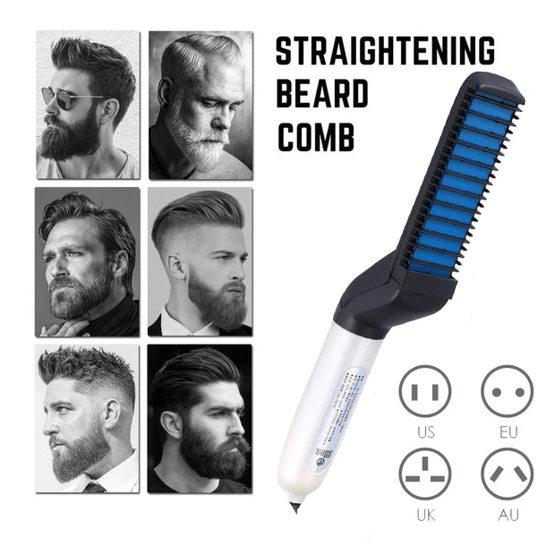 Multifunctional Hair Comb Brush Beard Hair Straighten Comb Quick Hairstyle For Men