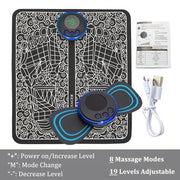 (pack Of 2) Ems Foot Massager Mat Electric And Mini Body Massager Combo Usb Charging Smart Display