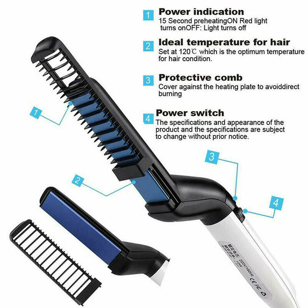 Multifunctional Hair Comb Brush Beard Hair Straighten Comb Quick Hairstyle For Men