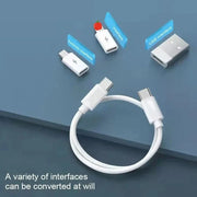 (5 In 1 ) Data Cable Set || Fast Charging Data Cable Set for Type C, Apple & Android Charging with Portable Storage Box