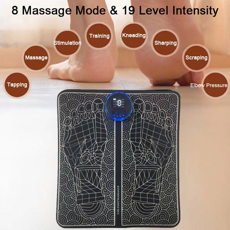 Ems Foot Massager Mat Electric Usb Charging Smart Display Tens Acupuncture Feet Cushion Blood Circulation Pad Health Care Home