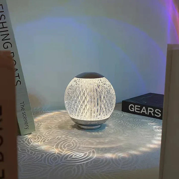 32 Colors Crystal Ball Table Lamp | Led Night Light For Bedroom – Rechargeable (glass)