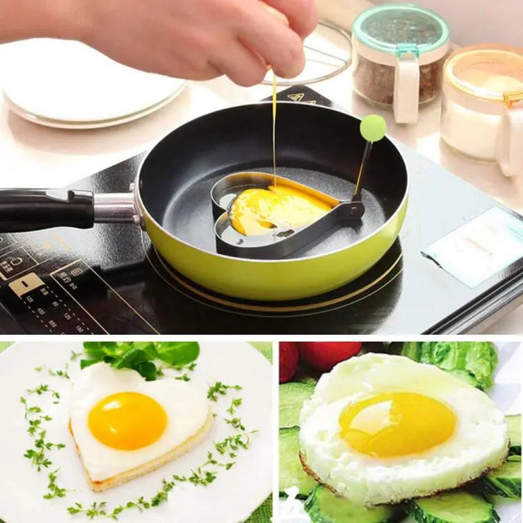 Pack Of 4 Egg Shaper Kitchen Tools Star, Heart, Round, Flower Shaped Stainless Steel