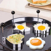 Pack Of 4 Egg Shaper Kitchen Tools Star, Heart, Round, Flower Shaped Stainless Steel