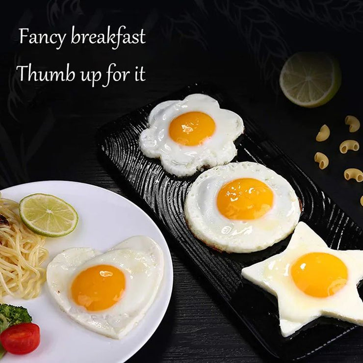 Pack Of 4 Egg Shaper Kitchen Tools Star, Heart, Round, Flower Shaped Stainless Steel