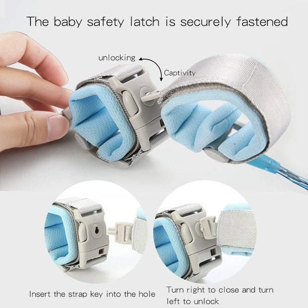 Anti Lost Child Lock | Anti-lost Wrist Link – Baby Child Anti Lost Wrist Link Safety Harness Strap Hand Belt Band For Toddlers Wristband For Kids Loss Best For Umrah And Hajj, Travelling Purpose,safe Secure