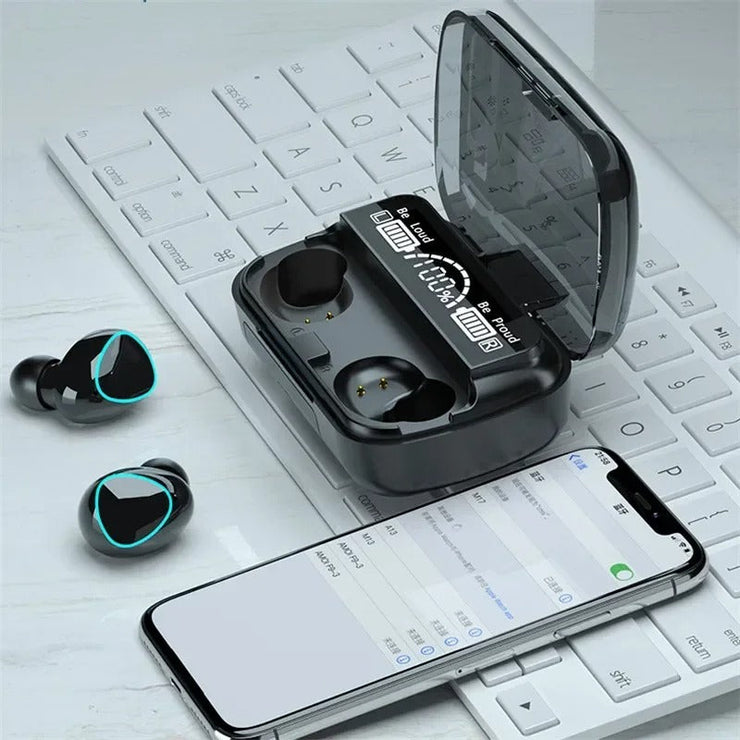 M10 Earbuds 3500 Mah Original, Waterproof,wireless Bluetooth Earbuds With Super Sound & High Quality Touch Sensors