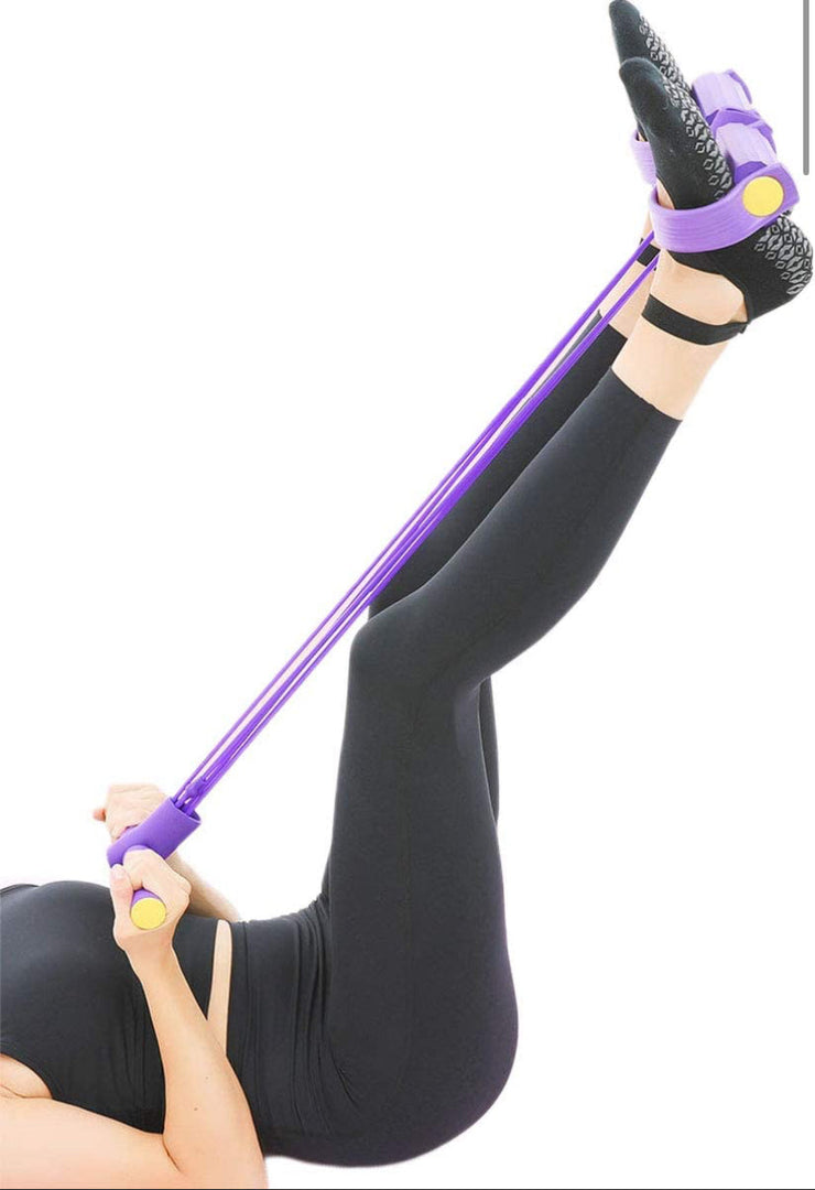 Foot Pedal Resistance Band Elastic Sit-up Pull Rope Yoga Fitness Gym – Elastic Pull Ropes Tummy Trimmer