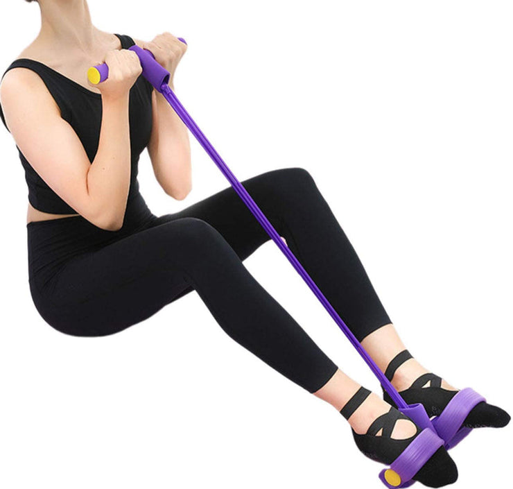 Foot Pedal Resistance Band Elastic Sit-up Pull Rope Yoga Fitness Gym – Elastic Pull Ropes Tummy Trimmer