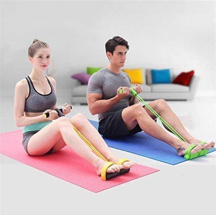 Foot Pedal Resistance Band Elastic Sit-up Pull Rope Yoga Fitness Gym – Elastic Pull Ropes Tummy Trimmer