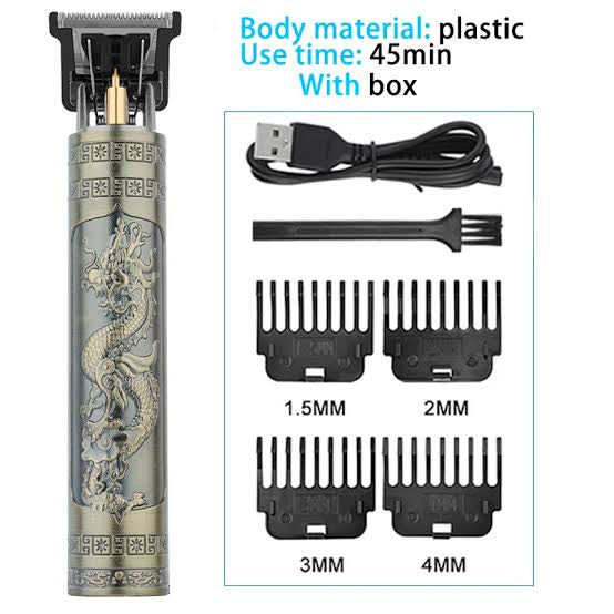 ( Metal Body ) vintage T9 Hair Trimmer Professional Hair Clippers Electric Trimmers For Men and women