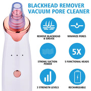 Face Vacuum Blackhead Remover Pore Cleaner | Electric Deep Cleansing Tool For Nose & Face