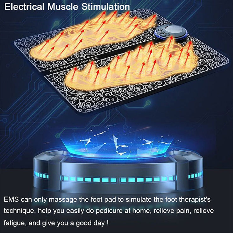 Ems Foot Massager Mat Electric Usb Charging Smart Display Tens Acupuncture Feet Cushion Blood Circulation Pad Health Care Home