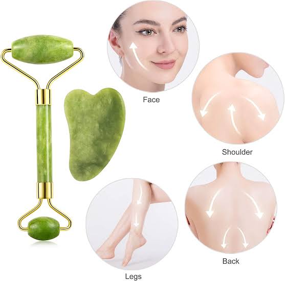 Facial Massage Jade Marble Roller Double Heads Jade Stone Face Lift Hands Body Skin Relaxation Slimming Beauty Health Skin Care Tools