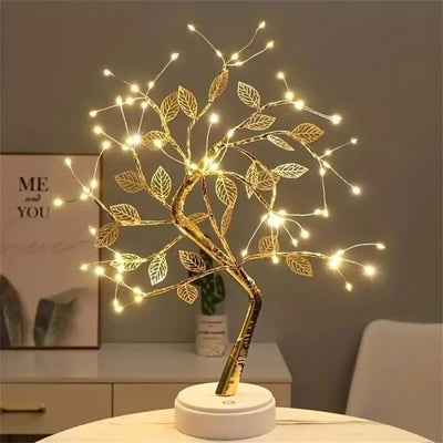 Tree Led Light Usb Table Lamp Adjustable Touch Switch Diy Artificial Xmas Tree Fairy Night Light Home Decoration